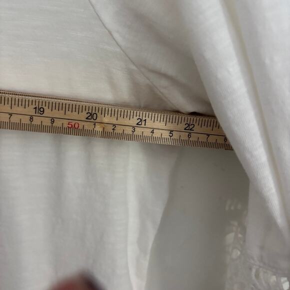 JM Collection Top White Boho Sleeves Women's XL Cotton/Modal - Picture 5 of 6